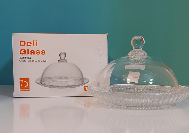 کرهخوری شیشهای طرح کریستال دربدارDeli Glass | ظرف سرو کره، پنیر و دسر و عسل