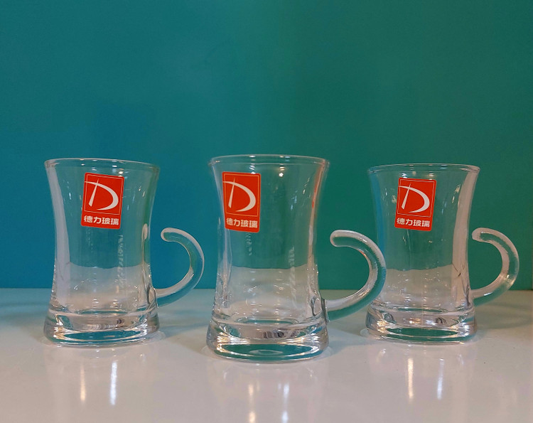 ست ۶ عددی لیوان چایخوری شیشهای کمر باریک دستهدار Deli Glass