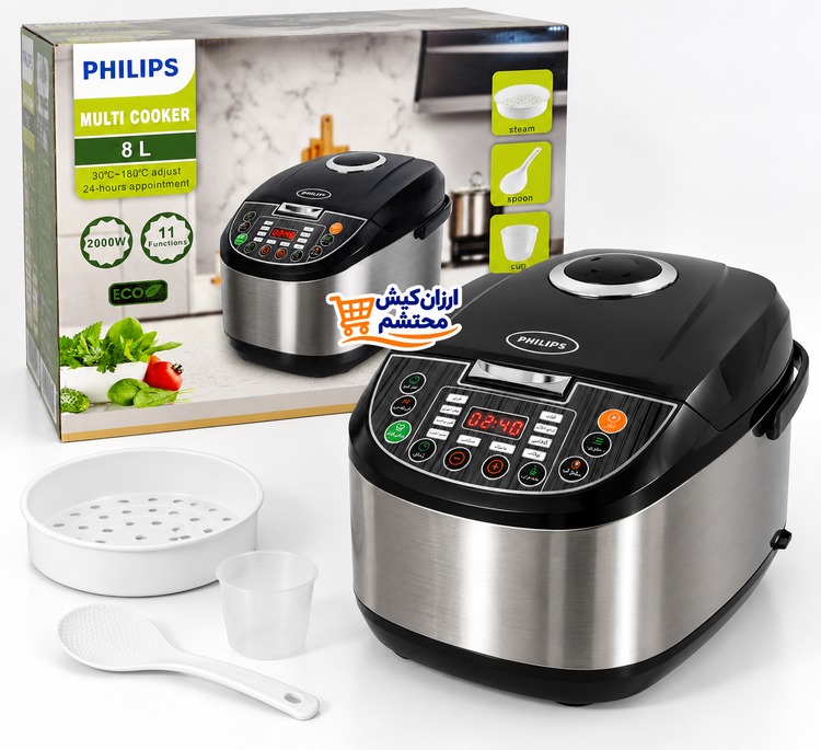 مولتی کوکر فیلیپس ۸ لیتری مدل SH-3314 با توان ۲۰۰۰ وات